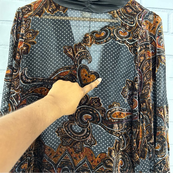 Soft Surroundings silk blend paisley print kimono size medium - Picture 7 of 9